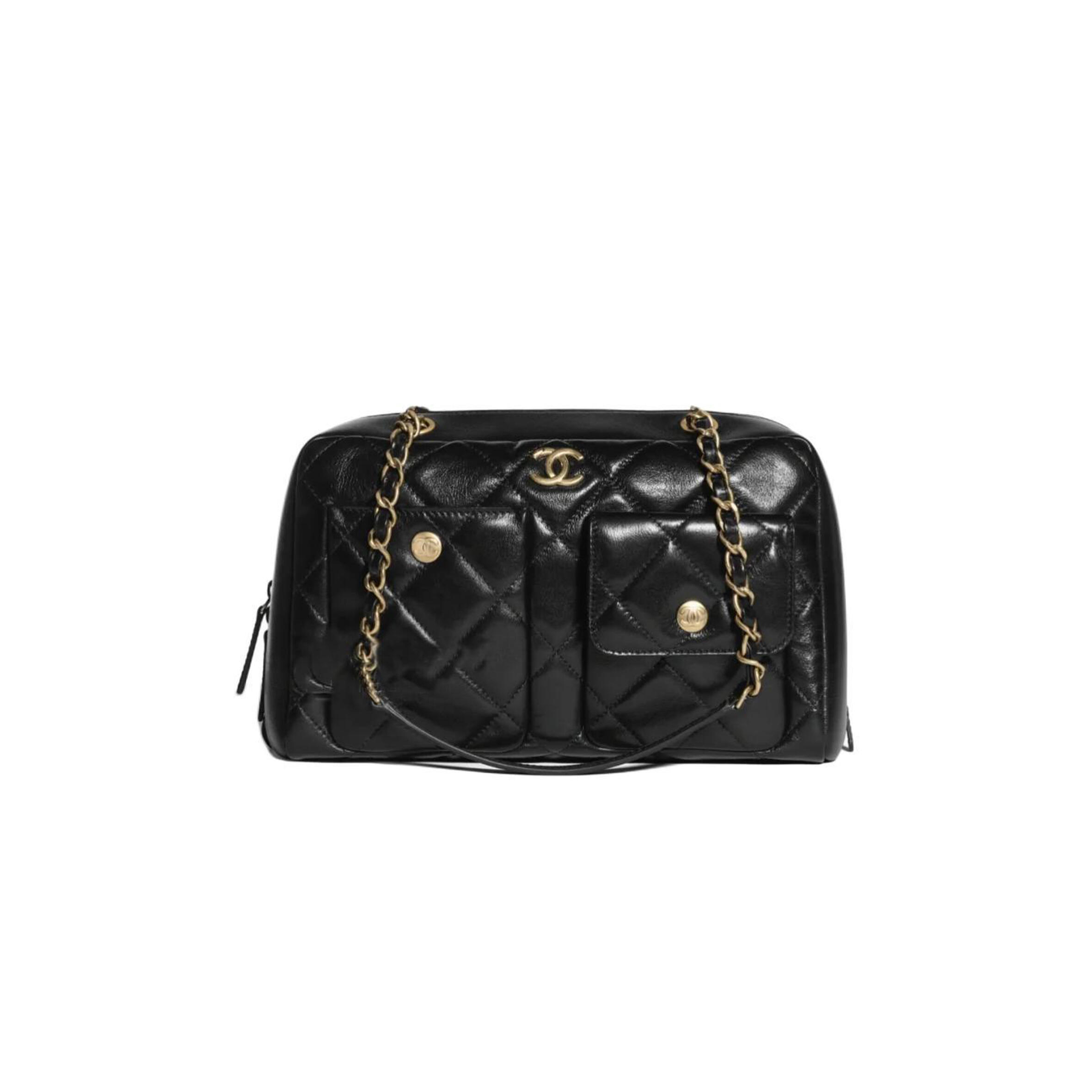 CHANEL MASTER CALFSKIN CROSSBODY BAG SHOULDER BAG WOMEN'S BLACK AS4933 (32*19*11cm)